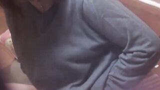 Hairy pussy Japanese babe is filmed by a kinky voyeur