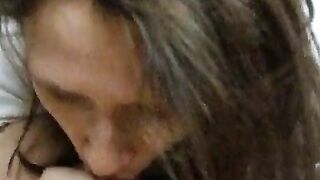 Homemade Blowjob by Amateur Brunette Girl