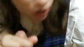 Homemade Blowjob by Amateur Brunette Girl