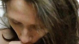 Homemade Blowjob by Amateur Brunette Girl