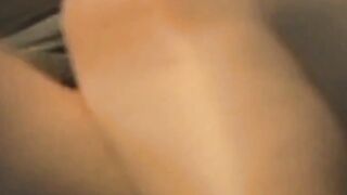 Thick Asian gives pussy rubbing show to a stalker voyeur