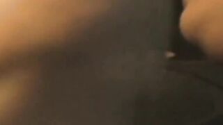 Thick Asian gives pussy rubbing show to a stalker voyeur