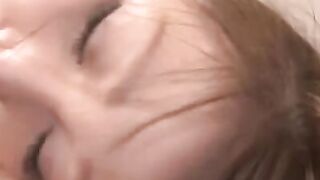 Girl blows with toy in pussy