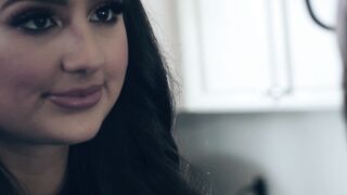 Big tits skinny Latina beauty silences a colleague by riding him
