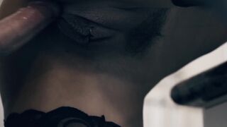 Big tits skinny Latina beauty silences a colleague by riding him