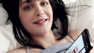 Slutty teen stepsis is smitten by the size of her stepbros boner