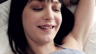 Slutty teen stepsis is smitten by the size of her stepbros boner