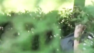 Voyeur films Asian women making puddles ina  public park
