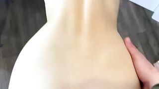 Cute teen with pigtails gets facial after hard pounding