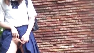 Japanese teen girls pee all over the place
