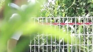 Japanese schoolgirl teens are teasing each other while peeing