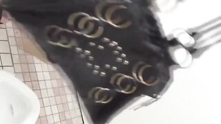 Pervy video of Japanese girls peeing in public restrooms