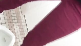 Pervy video of Japanese girls peeing in public restrooms