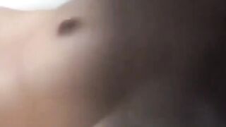 Big juicy tits Asian babe's missionary fuck after kinky BJ