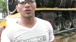 Latina bitch is fucked in open air