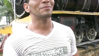 Latina bitch is fucked in open air