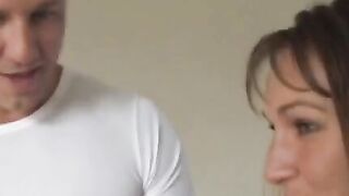 Naked teen works cock on cam