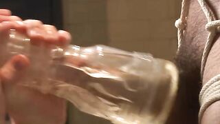 Hairy Adam Ramzi tied and milked until his cock gives up sticky juices