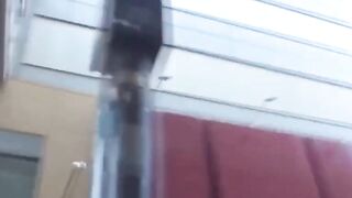 Young lady needs to pee as cameraman teases her playfully