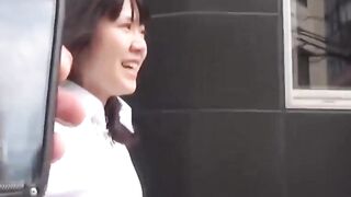 Adorable girl rushes to the park to find a spot to pee