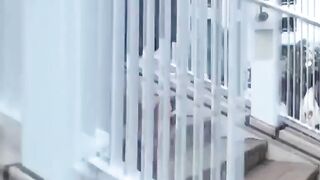 This girl seeks a spot to relief from her urge