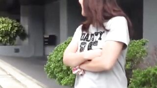 Shy girl urgently needs to pee so friend films her outdoors