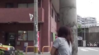 Shy girl urgently needs to pee so friend films her outdoors