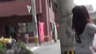 Shy girl urgently needs to pee so friend films her outdoors