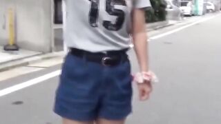 Shy girl urgently needs to pee so friend films her outdoors