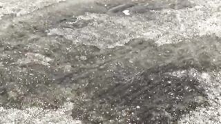 Innocent girls unaware of filming release big streams of pee