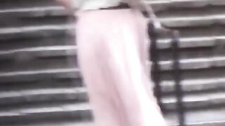 Asian girls unload their full bladders outdoors