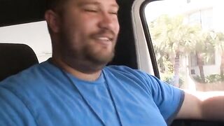 Happy cock riding in a bus