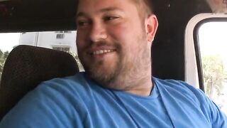 Happy cock riding in a bus