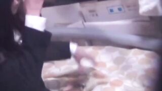 Petite Asian toys pussy to shaking orgasm on spycam couch