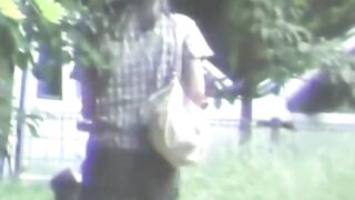 Cameraman enjoys filming chicks stream in secluded pathways