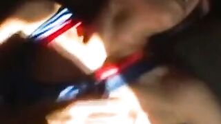 Girl puts on blowjob show