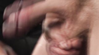 WoodxBound slaps and strokes Colt Spences meaty hog until he finally cums