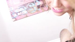Teenage Cutie Strokes Her Step-Brother's Hard Dick Until He Explodes