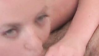Busty amateur fucked by two men