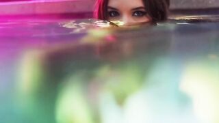 Bombastic big tits nude teen Alyssa Arce reveals her pussy under the water