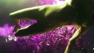 Bombastic big tits nude teen Alyssa Arce reveals her pussy under the water