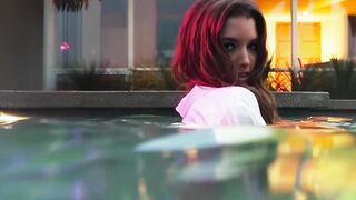 Bombastic big tits nude teen Alyssa Arce reveals her pussy under the water