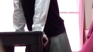Cute Asian teen with hairy cunt rubs herself to climax