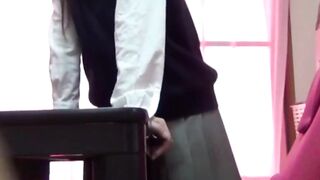 Cute Asian teen with hairy cunt rubs herself to climax