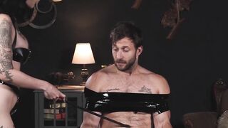 Hairy dude entered wrong house and subjected to BDSM by busty Arson Leigh