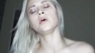 Rough sex with fledgling platinum-blonde in college dorm makes insatiable teen