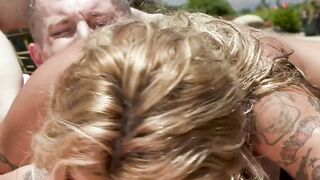 Licking my busty sisterinlaw in my pool
