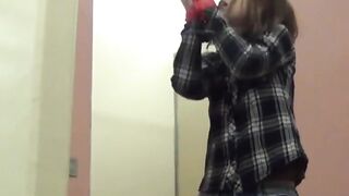 Innocent Japanese girl bound in toilet by deviant stranger