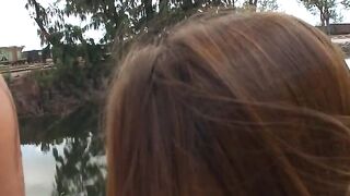 Brunette with big butt loves blowjob