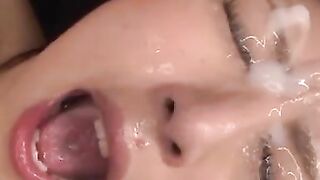 Naughty bukkake with a hot girl
